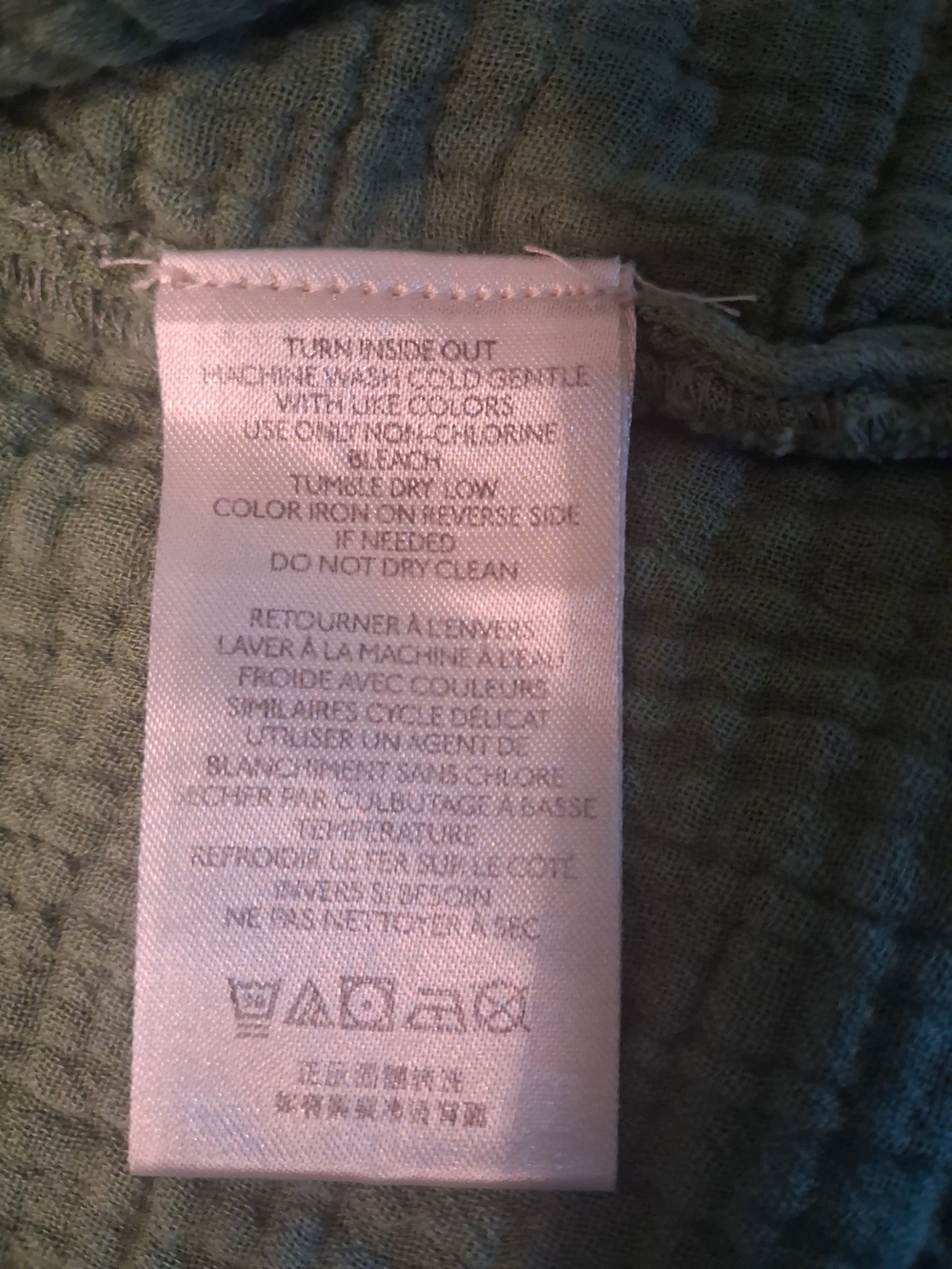 We The Free Sage Green Distressed Gauze Top With Two Side Pockets. 100% Cotton - Picture 7 of 10